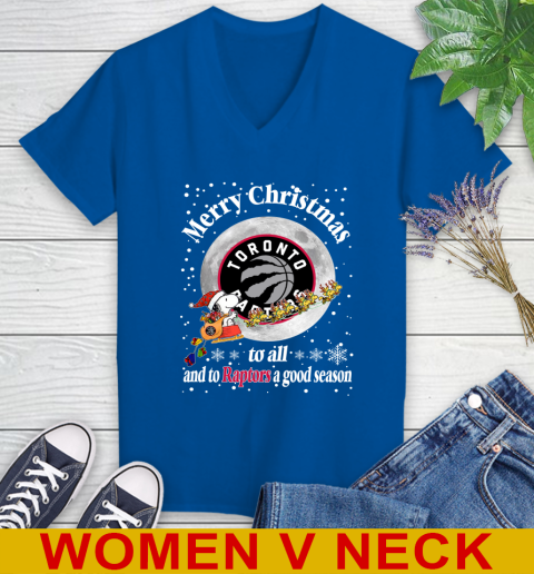 Toronto Raptors Merry Christmas To All And To Raptors A Good Season NBA Basketball Sports Women's V-Neck T-Shirt 9