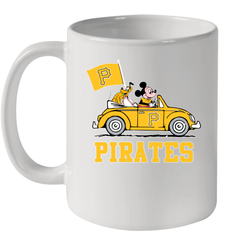 MLB Baseball Pittsburgh Pirates Pluto Mickey Driving Disney Shirt Ceramic Mug 11oz