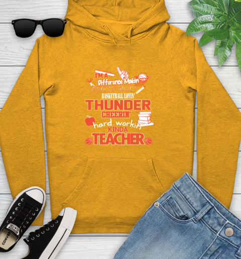 Oklahoma City Thunder NBA I'm A Difference Making Student Caring Basketball Loving Kinda Teacher Youth Hoodie 2