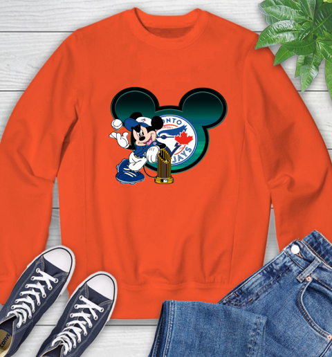 MLB Toronto Blue Jays The Commissioner's Trophy Mickey Mouse Disney Sweatshirt 4