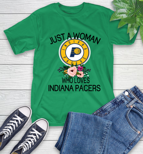 NBA Just A Woman Who Loves Indiana Pacers Basketball Sports T-Shirt 5