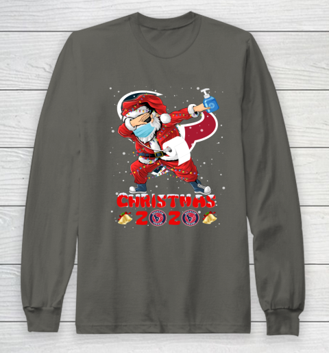Houston Texans Funny Santa Claus Dabbing Christmas 2020 NFL Long Sleeve T-Shirt 5
