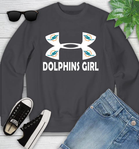 NFL Miami Dolphins Girl Under Armour Football Sports Youth Sweatshirt 5