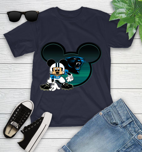 NFL Carolina Panthers Mickey Mouse Disney Football T Shirt Youth T-Shirt 3