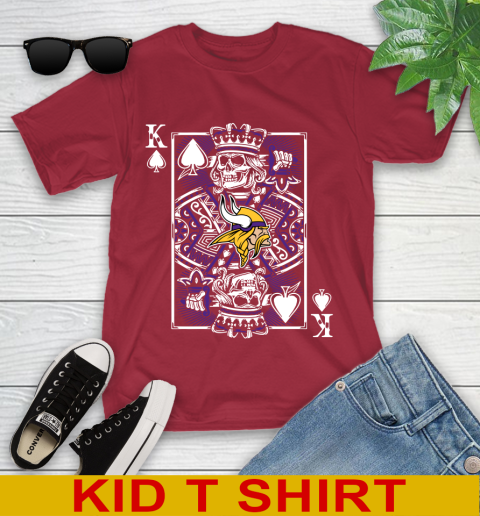Minnesota Vikings NFL Football The King Of Spades Death Cards Shirt Youth T-Shirt 12