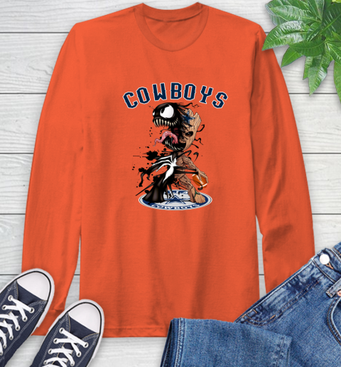 NFL Dallas Cowboys Football Venom Groot Guardians Of The Galaxy Long Sleeve T-Shirt 5