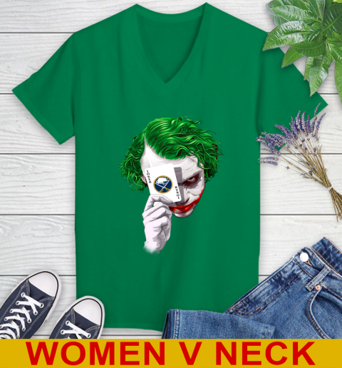 Buffalo Sabres NHL Hockey Joker Card Shirt Women's V-Neck T-Shirt 5