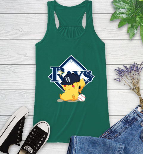 MLB Pikachu Baseball Sports Tampa Bay Rays Racerback Tank 7