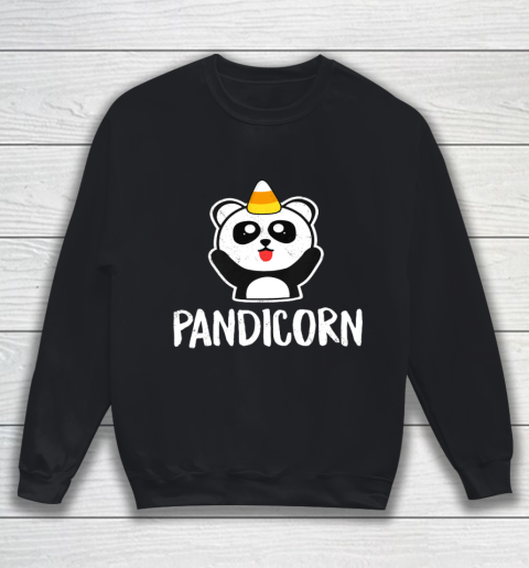 Pandicorn Funny Halloween T Shirt Panda Unicorn Candy Corn Sweatshirt
