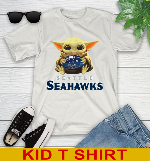 NFL Football Seattle Seahawks Baby Yoda Star Wars Shirt Youth T-Shirt 12
