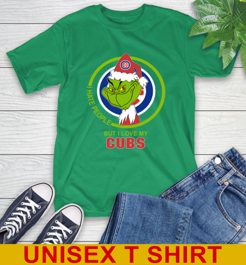 Chicago Cubs MLB Christmas Grinch I Hate People But I Love My Favorite Baseball Team T-Shirt 7
