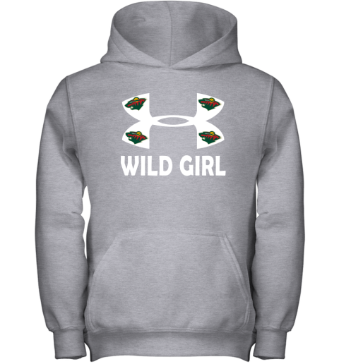 NHL Minnesota Wild Girl Under Armour Hockey Sports pz3yOuryI4m youth hoodie 43 95 151514 front sport grey