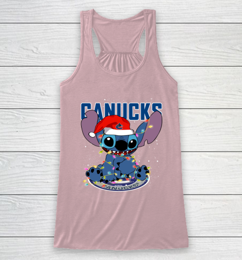 Vancouver Canucks NHL Hockey noel stitch Christmas Racerback Tank 5