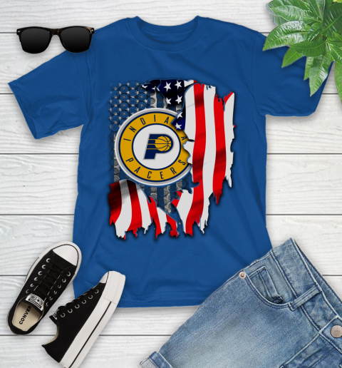 Indiana Pacers NBA Basketball American Flag Youth T-Shirt 12