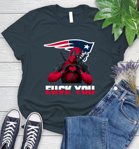 NHL New England Patriots Deadpool Love You Fuck You Football Sports Women's T-Shirt 11