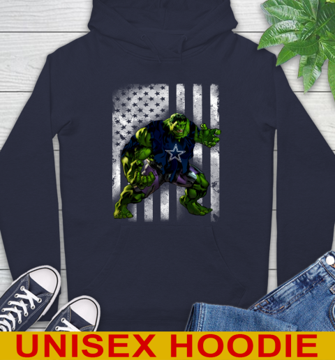 Dallas Cowboys Hulk Marvel Avengers NFL Football American Flag Hoodie 3