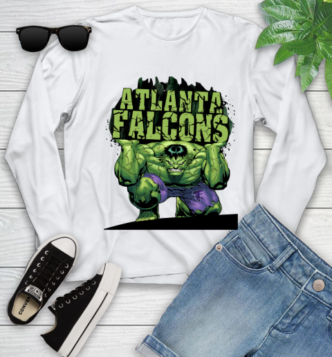 Atlanta Falcons NFL Football Incredible Hulk Marvel Avengers Sports Youth Long Sleeve