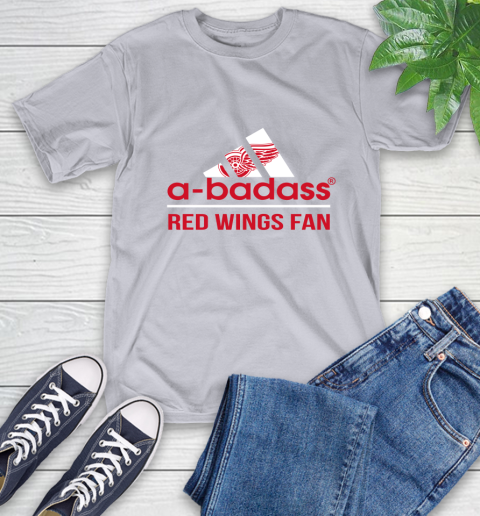 NHL A Badass Detroit Red Wings Fan Adidas Hockey Sports T-Shirt 6