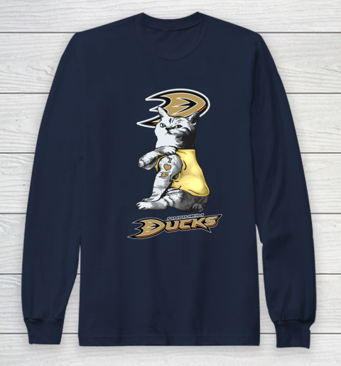 NHL My Cat Loves Anaheim Ducks Hockey Long Sleeve T-Shirt 2