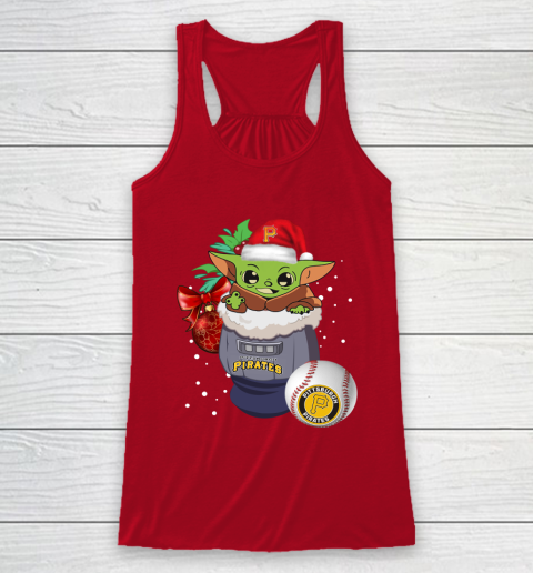 Pittsburgh Pirates Christmas Baby Yoda Star Wars Funny Happy MLB Racerback Tank 5