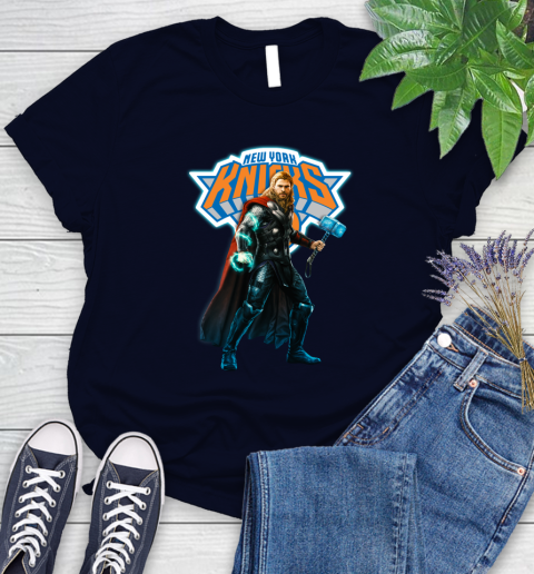 NBA Thor Avengers Endgame Basketball New York Knicks Women's T-Shirt 3