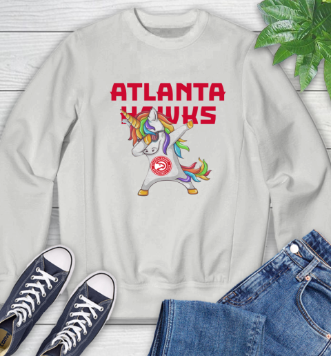 Atlanta Hawks NBA Basketball Funny Unicorn Dabbing Sports Sweatshirt 5