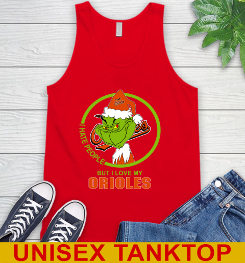 Baltimore Orioles MLB Christmas Grinch I Hate People But I Love My Favorite Baseball Team Tank Top 6