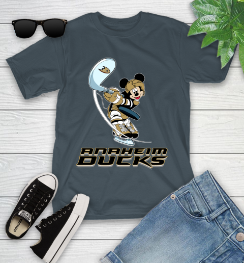 NHL Hockey Anaheim Ducks Cheerful Mickey Mouse Shirt Youth T-Shirt 8