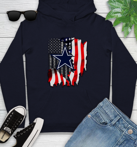 Dallas Cowboys NFL Football American Flag Youth Hoodie 3