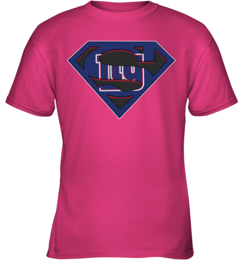 NFL New York Giants LOGO Superman 9grs nfl new york giants logo superman youth t shirt 26 front heliconia