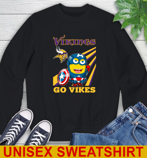 NFL Football Minnesota Vikings Captain America Marvel Avengers Minion Shirt Sweatshirt