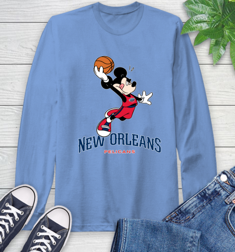 NBA Basketball New Orleans Pelicans Cheerful Mickey Mouse Shirt Long Sleeve T-Shirt 12