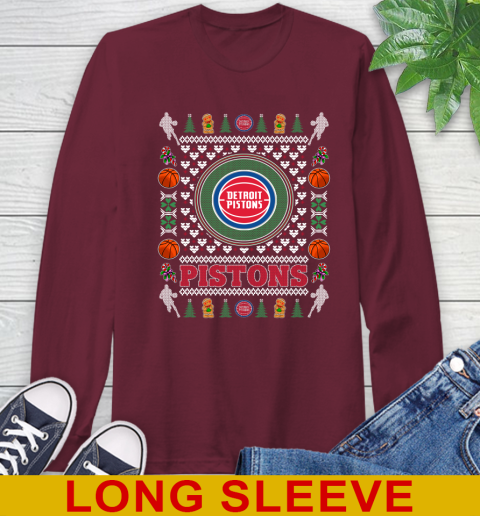 Detroit Pistons Merry Christmas NBA Basketball Loyal Fan Long Sleeve T-Shirt 7
