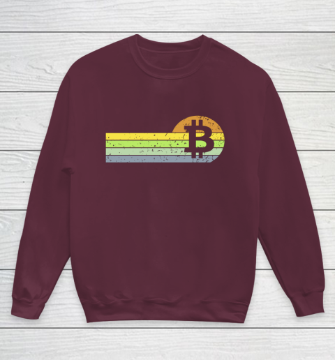 Bitcoin BTC Vintage Sunset Crypto Cryptocurrency Blockchain Youth Sweatshirt 4