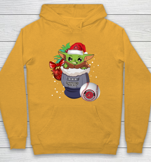 Arizona Diamondbacks Christmas Baby Yoda Star Wars Funny Happy MLB Hoodie 3