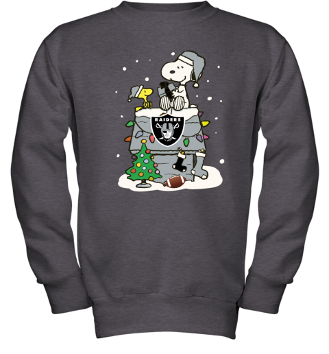 A Happy Christmas With Oakland Raiders Snoopy Youth Sweatshirt