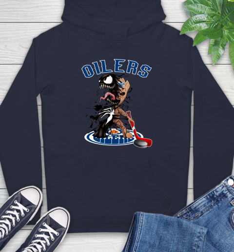 NHL Edmonton Oilers Hockey Venom Groot Guardians Of The Galaxy Hoodie 4