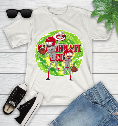 MLB Cincinnati Reds Rick And Morty Baseball Sports Youth T-Shirt