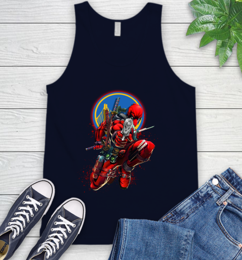 NBA Deadpool Marvel Comics Sports Basketball Golden State Warriors Tank Top 3