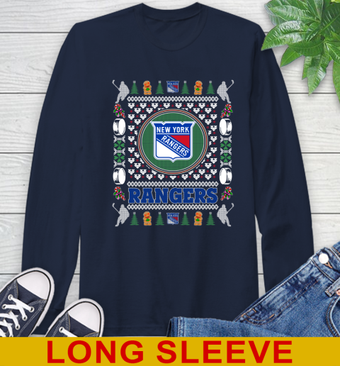 New York Rangers Merry Christmas NHL Hockey Loyal Fan Long Sleeve T-Shirt 3