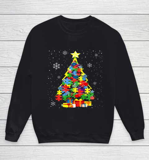 Autism Christmas Tree Gift For A Proud Autistic Person Youth Sweatshirt