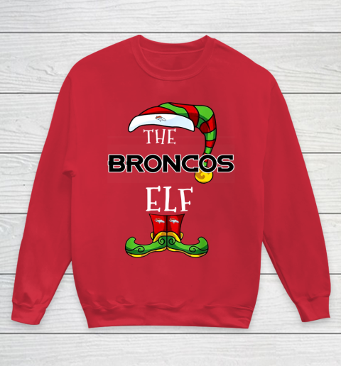 Denver Broncos Christmas ELF Funny NFL Youth Sweatshirt 7