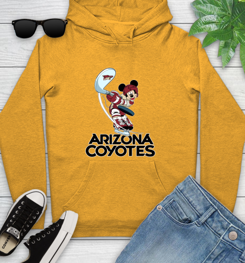 NHL Hockey Arizona Coyotes Cheerful Mickey Mouse Shirt Youth Hoodie 3