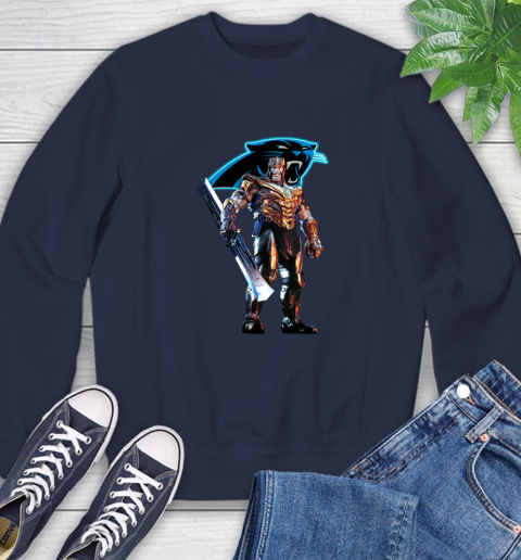 NFL Thanos Gauntlet Avengers Endgame Football Carolina Panthers Sweatshirt 3