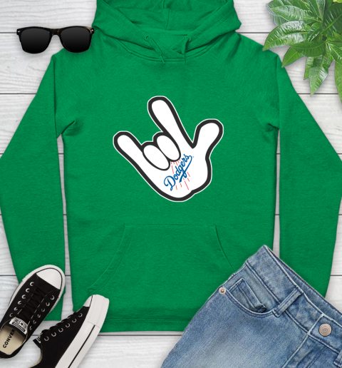 Los Angeles Dodgers MLB Baseball Mickey Rock Hand Disney Youth Hoodie 7