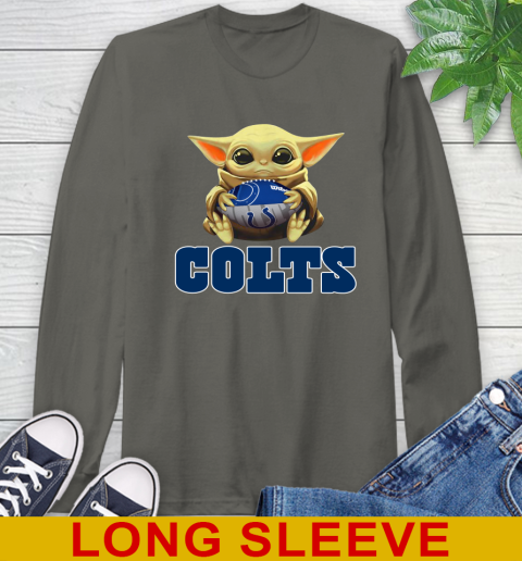 NFL Football Indianapolis Colts Baby Yoda Star Wars Shirt Long Sleeve T-Shirt 8