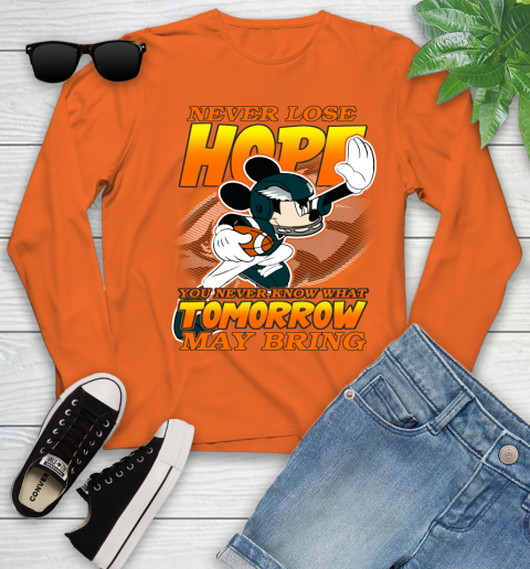 Philadelphia Eagles NFL Football Mickey Disney Never Lose Hope Youth Long Sleeve 3