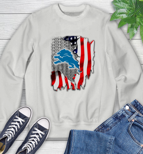 Detroit Lions NFL Football American Flag Sweatshirt 5