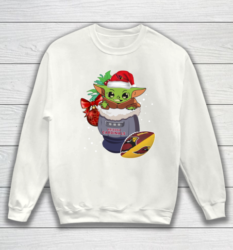 Arizona Cardinals Christmas Baby Yoda Star Wars Funny Happy NFL Sweatshirt 2