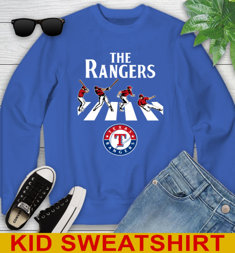 MLB Baseball Texas Rangers The Beatles Rock Band Shirt Youth Sweatshirt 6